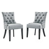 Modway Regent Tufted Performance Velvet Dining Side Chairs-Set of 2, Pack of 2, Light Gray