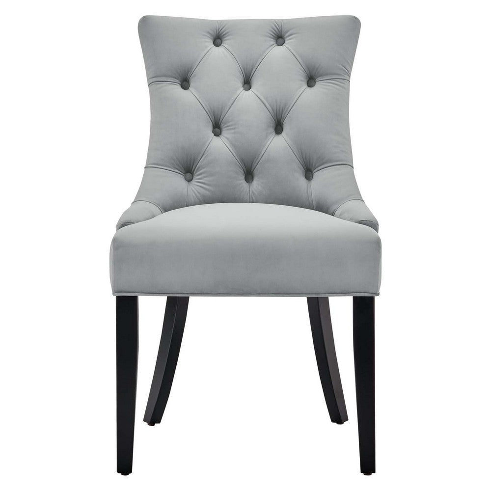 Modway Regent Tufted Performance Velvet Dining Side Chairs-Set of 2 Pack of 2 Light Gray MDY-EEI-3780-LGR