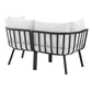 Modway Riverside Outdoor Furniture 2-Piece Set Gray White MDY-EEI-3781-SLA-WHI