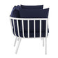 Modway Riverside Outdoor Furniture 2-Piece Set White Navy MDY-EEI-3781-WHI-NAV