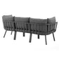 Modway Riverside Outdoor Furniture 3-Piece Set Gray Charcoal MDY-EEI-3782-SLA-CHA