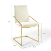 Modway Pitch Performance Velvet Dining Armchair Gold Ivory MDY-EEI-3799-GLD-IVO