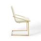 Modway Pitch Performance Velvet Dining Armchair Gold Ivory MDY-EEI-3799-GLD-IVO