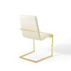 Modway Pitch Performance Velvet Dining Armchair Gold Ivory MDY-EEI-3799-GLD-IVO