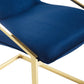 Modway Pitch Performance Velvet Dining Armchair Gold Navy 21.5 x 19.5 x 35.5 MDY-EEI-3799-GLD-NAV