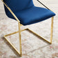 Modway Pitch Performance Velvet Dining Armchair Gold Navy 21.5 x 19.5 x 35.5 MDY-EEI-3799-GLD-NAV