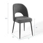 Modway Rouse Upholstered Fabric Dining Side Chair Black Charcoal MDY-EEI-3801-BLK-CHA