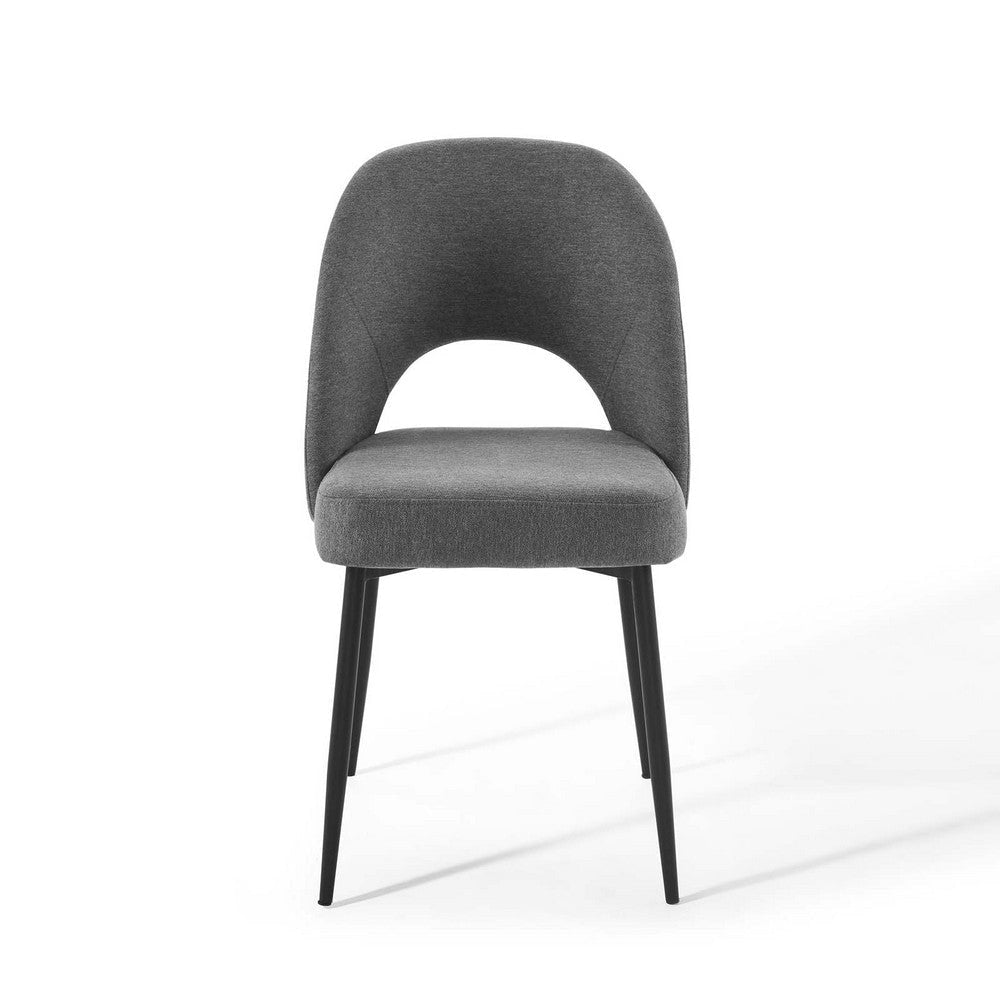 Modway Rouse Upholstered Fabric Dining Side Chair Black Charcoal MDY-EEI-3801-BLK-CHA