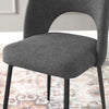 Modway Rouse Upholstered Fabric Dining Side Chair Black Charcoal MDY-EEI-3801-BLK-CHA