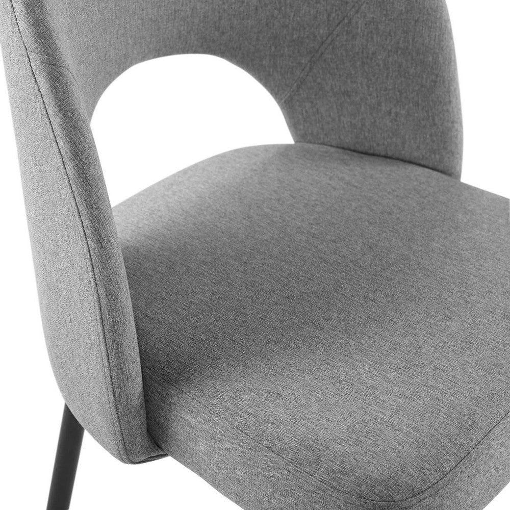 Rouse Upholstered Fabric Dining Side Chair - No Shipping Charges MDY-EEI-3801-BLK-LGR