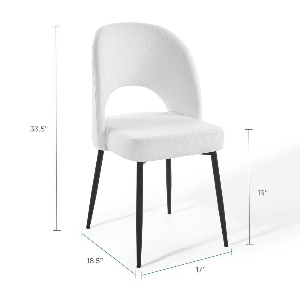 Modway Rouse Upholstered Fabric Dining Side Chair Black White 23 x 19.5 x 33.5 MDY-EEI-3801-BLK-WHI