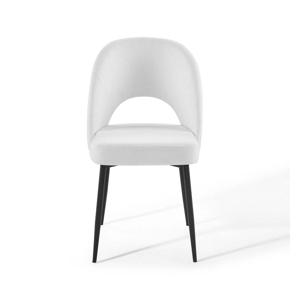 Modway Rouse Upholstered Fabric Dining Side Chair Black White 23 x 19.5 x 33.5 MDY-EEI-3801-BLK-WHI