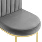 Isla Channel Tufted Performance Velvet Dining Side Chair - No Shipping Charges MDY-EEI-3802-GLD-GRY