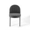 Modway Isla Channel Tufted Upholstered Fabric Dining Side Chair Black Charcoal MDY-EEI-3803-BLK-CHA