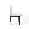 Isla Channel Tufted Upholstered Fabric Dining Side Chair - No Shipping Charges MDY-EEI-3803-BLK-WHI