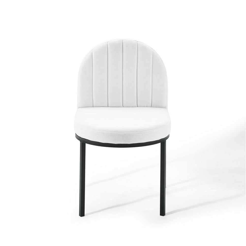 Isla Channel Tufted Upholstered Fabric Dining Side Chair - No Shipping Charges MDY-EEI-3803-BLK-WHI