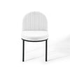 Isla Channel Tufted Upholstered Fabric Dining Side Chair - No Shipping Charges MDY-EEI-3803-BLK-WHI