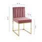 Carriage Channel Tufted Sled Base Performance Velvet Dining Chair - No Shipping Charges MDY-EEI-3806-GLD-DUS