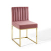 Carriage Channel Tufted Sled Base Performance Velvet Dining Chair - No Shipping Charges