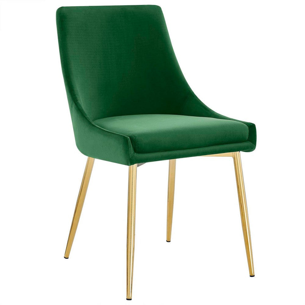 Modway Viscount Performance Velvet Dining Chairs-Set of 2 Emerald MDY-EEI-3808-GLD-EME