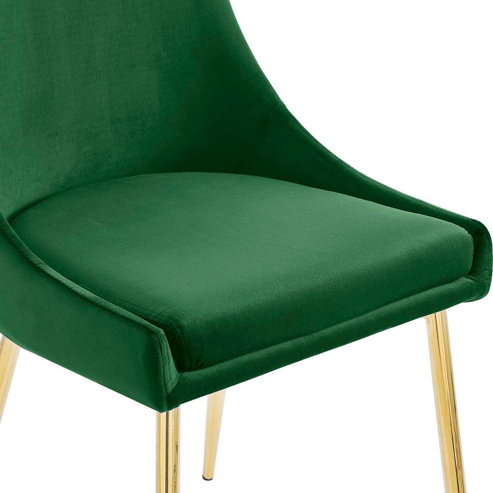 Modway Viscount Performance Velvet Dining Chairs-Set of 2 Emerald MDY-EEI-3808-GLD-EME