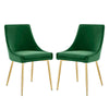 Modway Viscount Performance Velvet Dining Chairs-Set of 2, Emerald