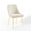 Modway Viscount Performance Velvet Dining Chairs - Set of 2 Gold Ivory MDY-EEI-3808-GLD-IVO