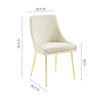 Modway Viscount Performance Velvet Dining Chairs - Set of 2 Gold Ivory MDY-EEI-3808-GLD-IVO