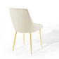 Modway Viscount Performance Velvet Dining Chairs - Set of 2 Gold Ivory MDY-EEI-3808-GLD-IVO