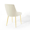 Modway Viscount Performance Velvet Dining Chairs - Set of 2 Gold Ivory MDY-EEI-3808-GLD-IVO