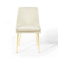 Modway Viscount Performance Velvet Dining Chairs - Set of 2 Gold Ivory MDY-EEI-3808-GLD-IVO