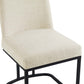 Amplify Sled Base Upholstered Fabric Dining Side Chair - No Shipping Charges MDY-EEI-3811-BLK-BEI