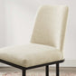 Modway Amplify Sled Base Upholstered Fabric Dining Side Chair, Black Beige 22 x 19 x 32