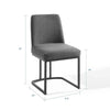 Amplify Sled Base Upholstered Fabric Dining Side Chair - No Shipping Charges MDY-EEI-3811-BLK-BEI