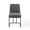 Amplify Sled Base Upholstered Fabric Dining Side Chair - No Shipping Charges MDY-EEI-3811-BLK-CHA