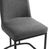 Amplify Sled Base Upholstered Fabric Dining Side Chair - No Shipping Charges MDY-EEI-3811-BLK-BEI