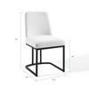 Modway Amplify Sled Base Upholstered Fabric Dining Side Chair Black White 22 x 19 x 32 MDY-EEI-3811-BLK-WHI