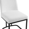 Amplify Sled Base Upholstered Fabric Dining Side Chair - No Shipping Charges MDY-EEI-3811-BLK-BEI