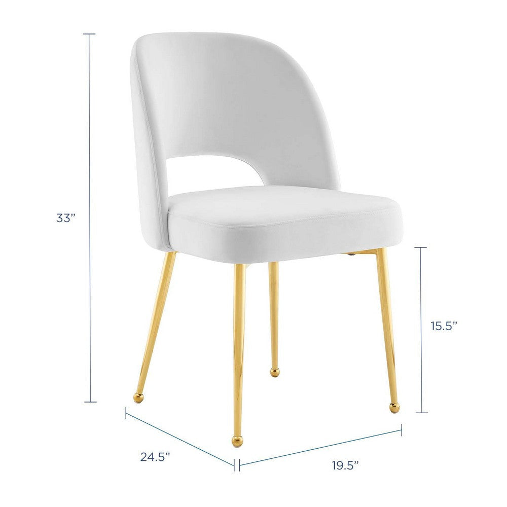 Modway Rouse Performance Velvet Dining Side Chair in White MDY-EEI-3836-WHI