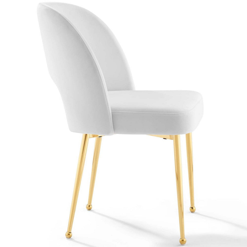 Modway Rouse Performance Velvet Dining Side Chair in White MDY-EEI-3836-WHI