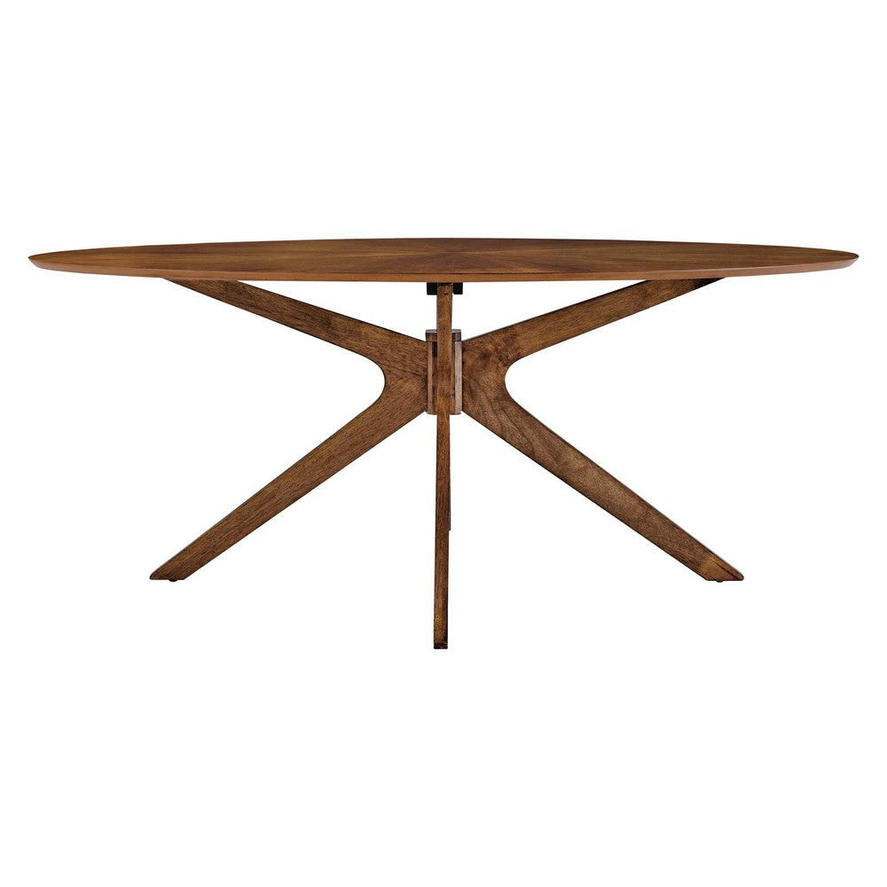 Modway Crossroads 71’’ Oval Wood Dining Table Walnut MDY-EEI-3849-WAL