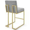 Modway EEI-3852 Privy Stainless Steel Upholstered Fabric Counter Stool Gold Light Gray MDY-EEI-3852-GLD-LGR