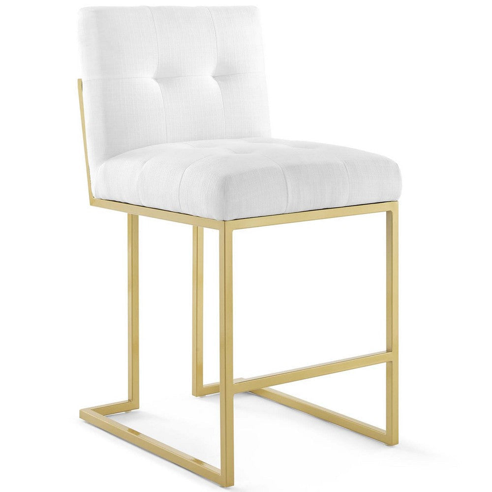 Modway EEI-3852 Privy Stainless Steel Upholstered Fabric Counter Stool, Gold White