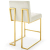 Modway EEI-3853- Privy Gold Stainless Steel Performance Velvet Counter Stool Ivory MDY-EEI-3853-GLD-IVO