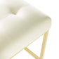 Modway EEI-3853- Privy Gold Stainless Steel Performance Velvet Counter Stool Ivory MDY-EEI-3853-GLD-IVO