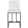 Modway Privy Black Stainless Steel Upholstered Fabric Counter Stool White MDY-EEI-3854-BLK-WHI