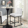 Privy Black Stainless Steel Upholstered Fabric Counter Stool - No Shipping Charges MDY-EEI-3854-BLK-WHI