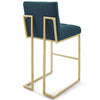 Modway Privy Stainless Steel Upholstered Fabric Bar Stool Gold Azure MDY-EEI-3855-GLD-AZU