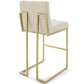 Privy Gold Stainless Steel Upholstered Fabric Bar Stool - No Shipping Charges MDY-EEI-3855-GLD-BEI