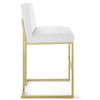 Privy Gold Stainless Steel Upholstered Fabric Bar Stool - No Shipping Charges MDY-EEI-3855-GLD-AZU